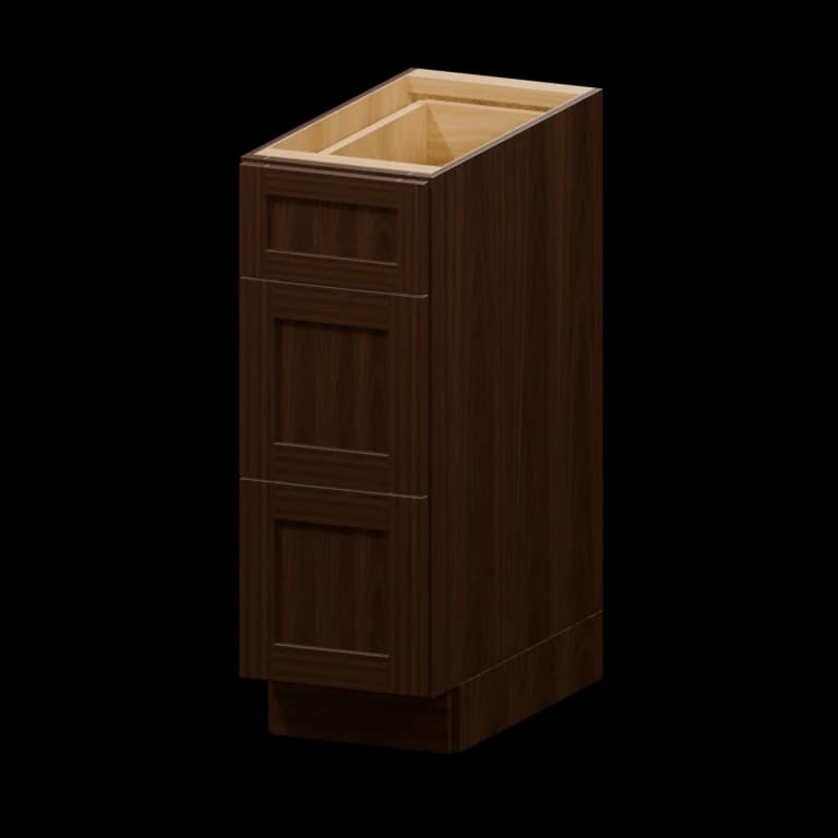 Kingston 12-in Three-Drawer Base Cabinet (3DB12) in Espresso