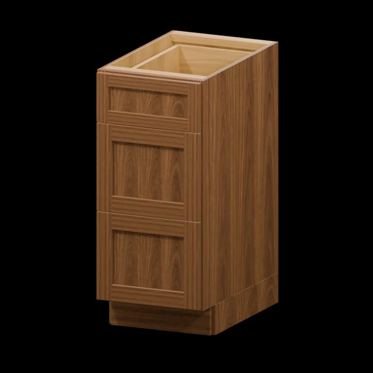 Kingston 15-in Three-Drawer Base Cabinet (3DB15) in Walnut