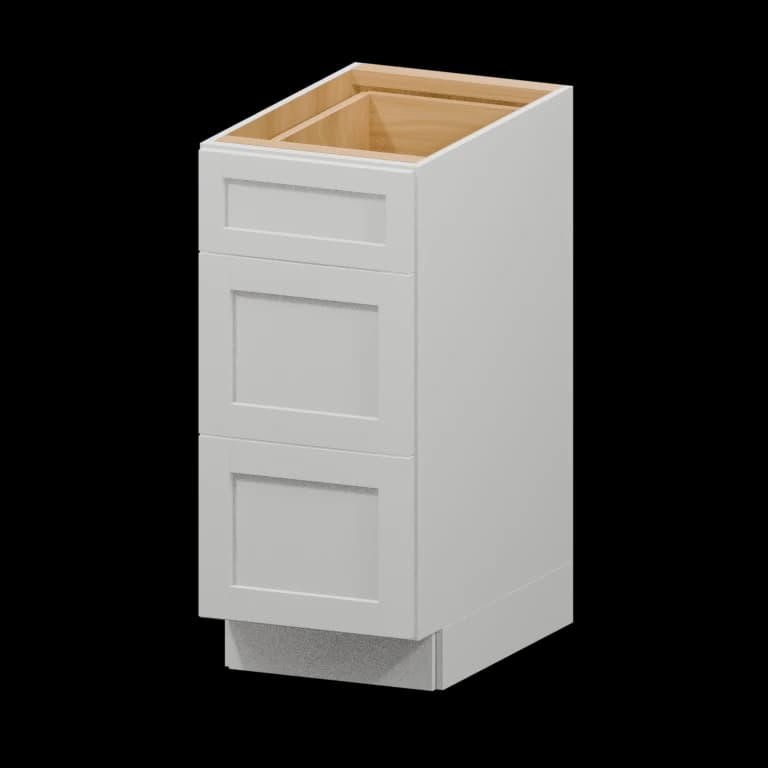Kingston 15-in Three-Drawer Base Cabinet (3DB15) in White