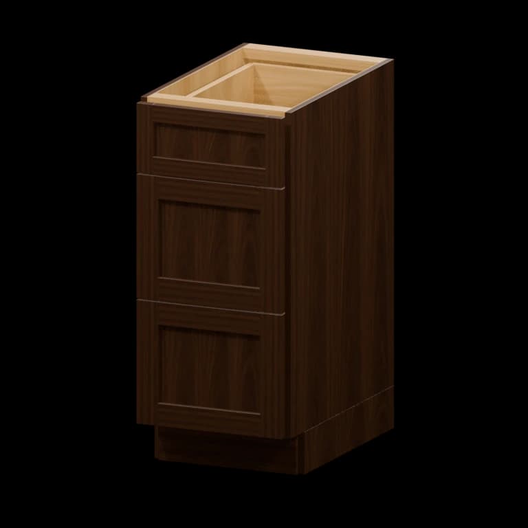 Centerville 15-in Three-Drawer Base Cabinet (3DB15) in Espresso Shaker