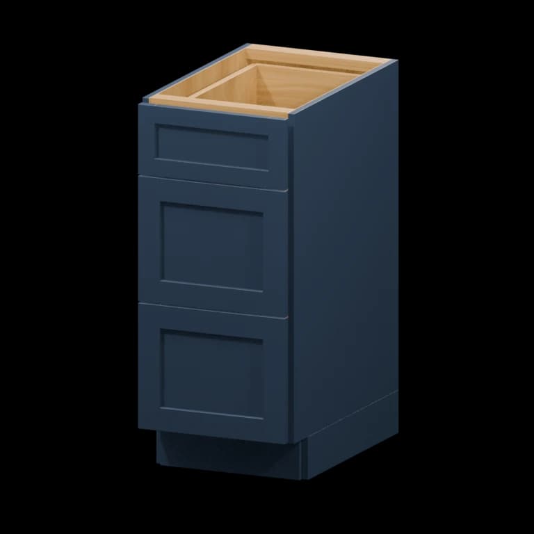 Centerville 15-in Three-Drawer Base Cabinet (3DB15) in Navy Blue