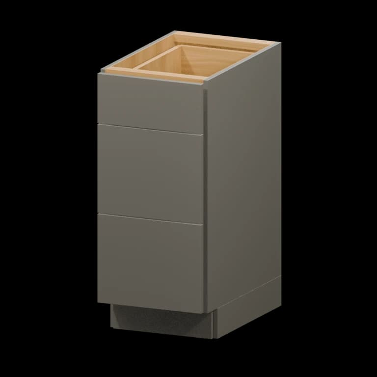 Auburn 15-in Three-Drawer Base Cabinet (3DB15) in Solid Moonlight