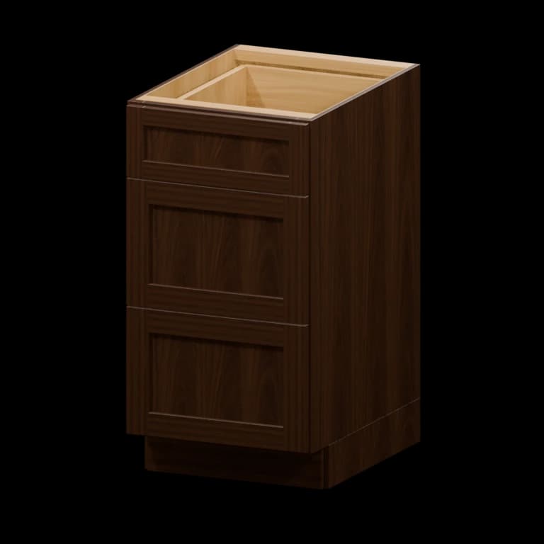 Kingston 18-in Three-Drawer Base Cabinet (3DB18) in Espresso