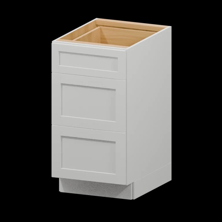 Kingston 18-in Three-Drawer Base Cabinet (3DB18) in White