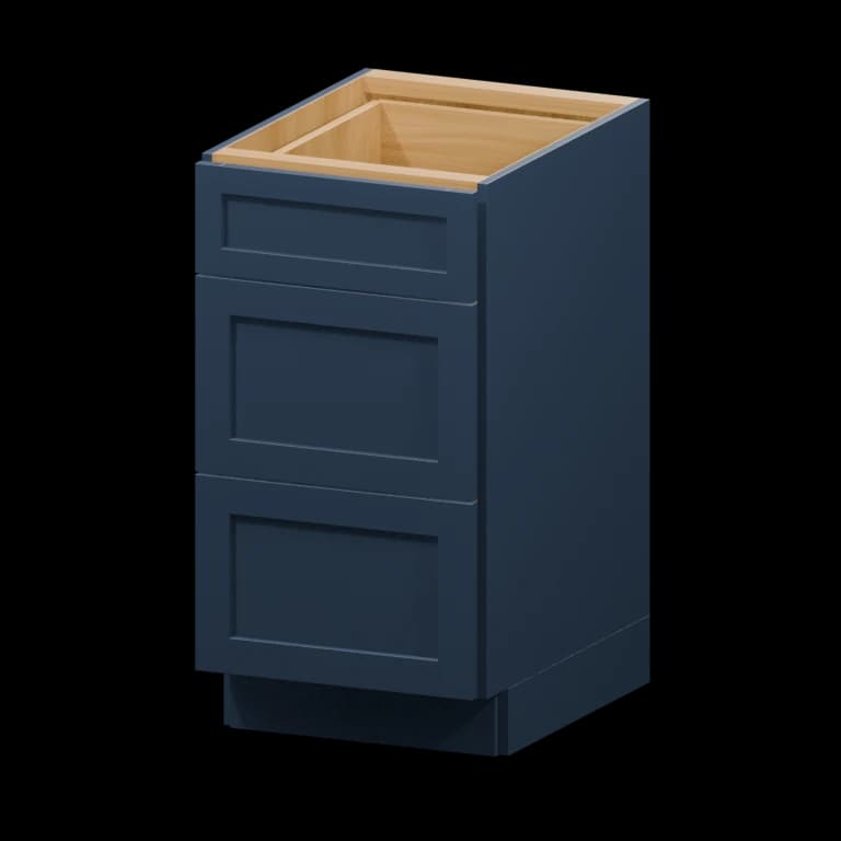 Centerville 18-in Three-Drawer Base Cabinet (3DB18) in Navy Blue