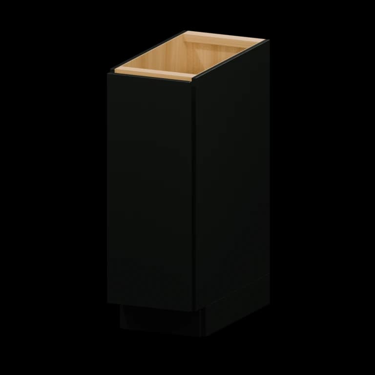 Burlington 12-in Full-Height Door Base Cabinet (B12-FH) in High Gloss Black