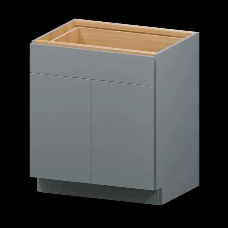Burlington 30-in Base Cabinet in High Gloss Aluma Gray