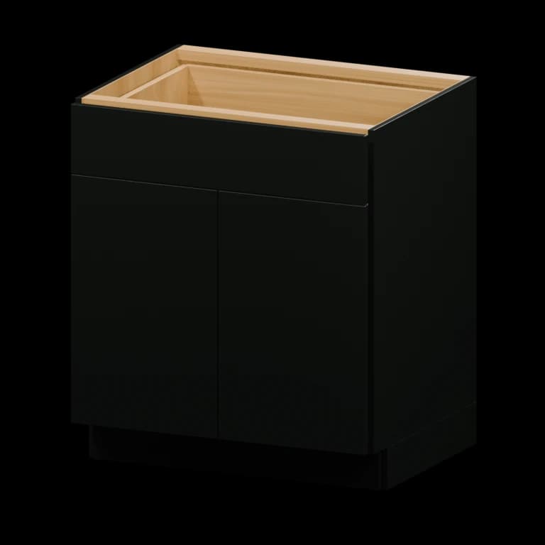 Burlington 30-in Base Cabinet in High Gloss Black