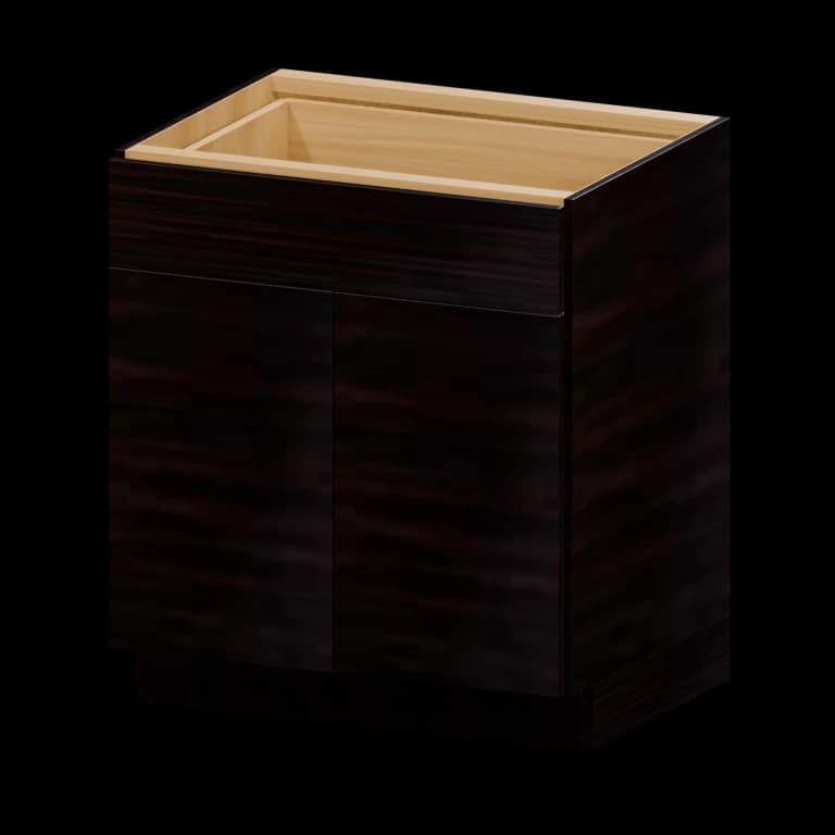 Burlington 30-in Base Cabinet in High Gloss Wenge