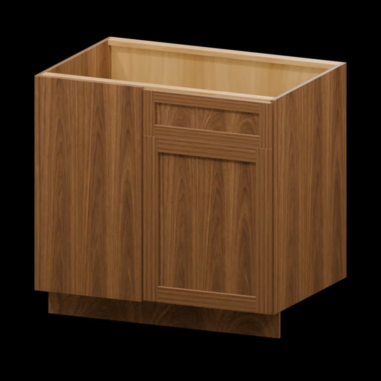 Fairview 36-in Blind Corner Base Cabinet in Walnut