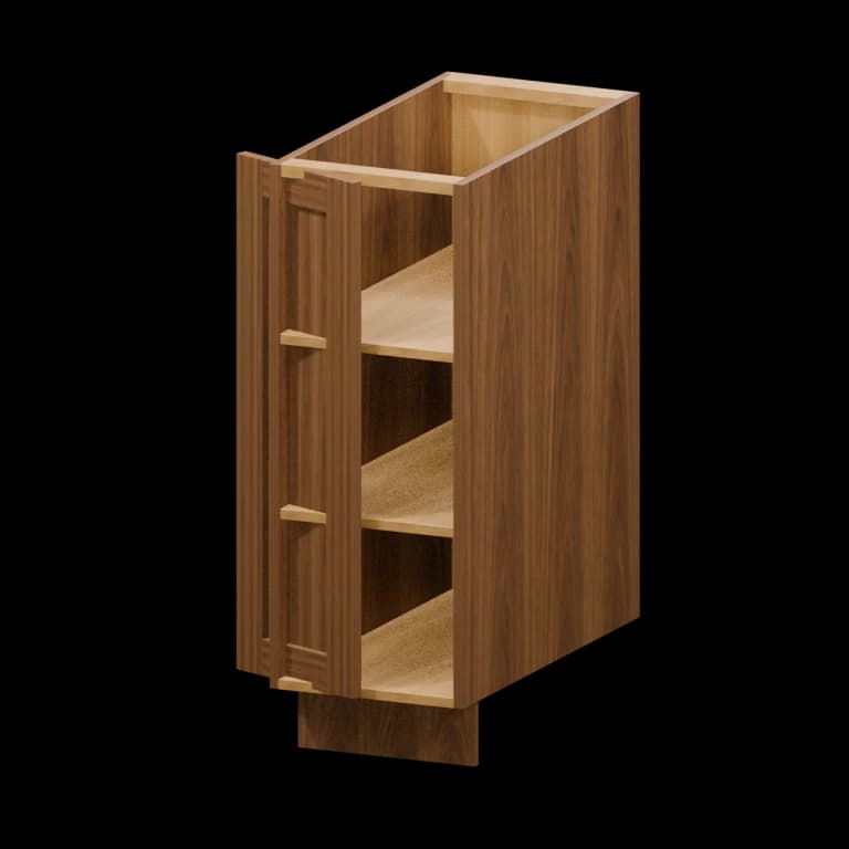 Fairview 12-in Left-Hand Base Transition Cabinet (BTL12) in Walnut