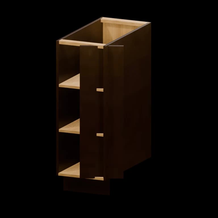 Auburn 12-in Right-Hand Base Transition Cabinet (BTR12) in Dark Chocolate