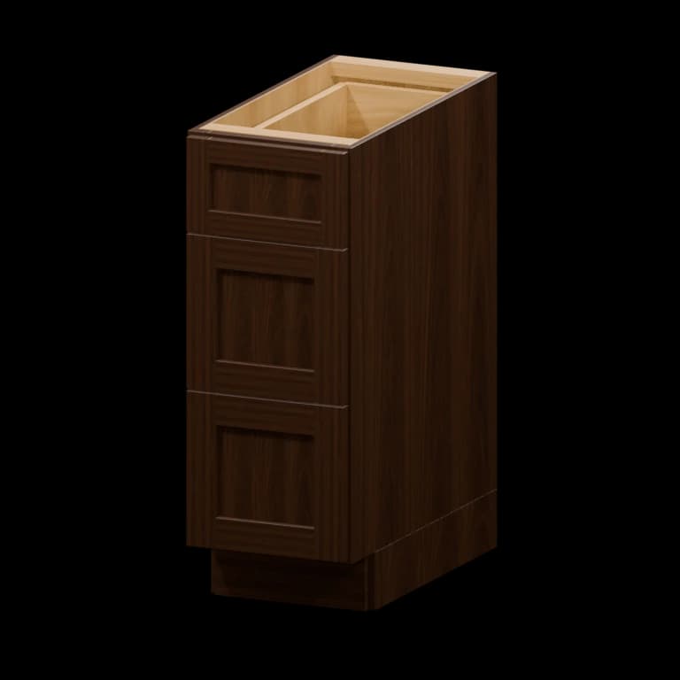 Kingston 12-in Accessible-Height Three-Drawer Base Cabinet (HA3DB12) in Espresso