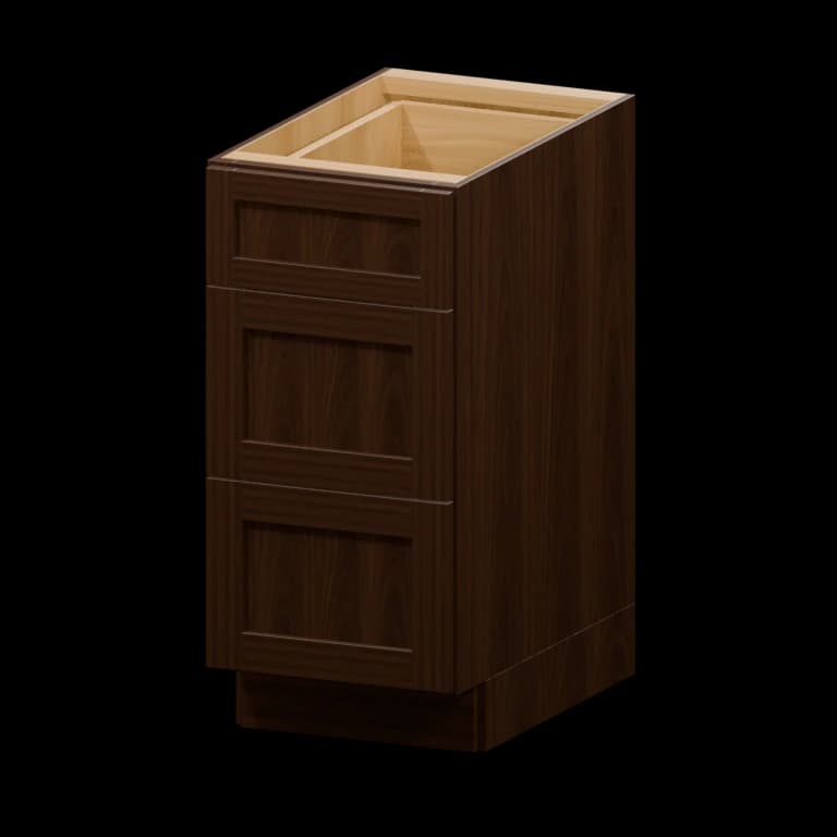 Kingston 15-in Accessible-Height Three-Drawer Base Cabinet (HA3DB15) in Espresso
