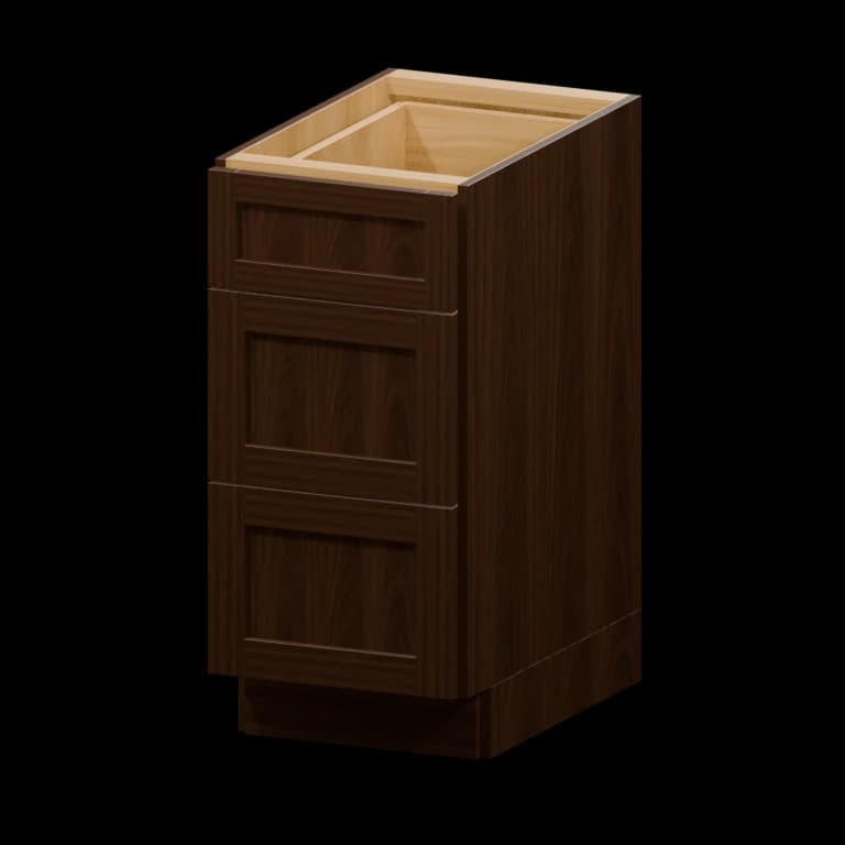 Centerville 15-in Accessible-Height Three-Drawer Base Cabinet (HA3DB15) in Espresso Shaker
