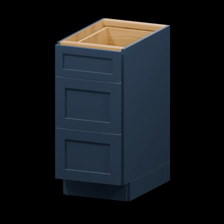 Centerville 15-in Accessible-Height Three-Drawer Base Cabinet (HA3DB15) in Navy Blue