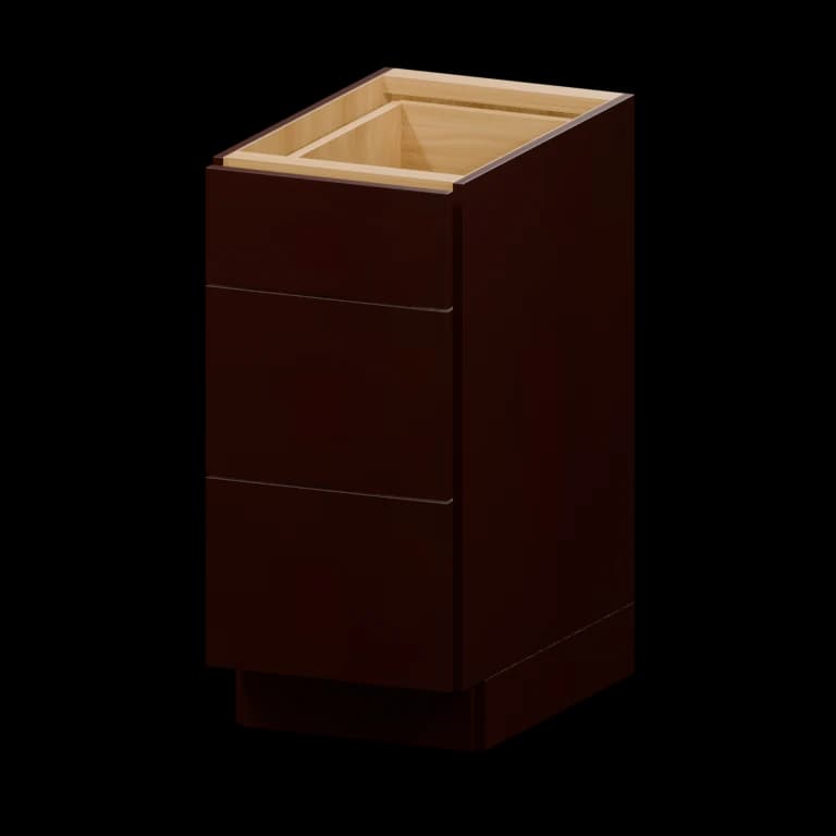Burlington 15-in Accessible-Height Three-Drawer Base Cabinet (HA3DB15) in Leather Brown