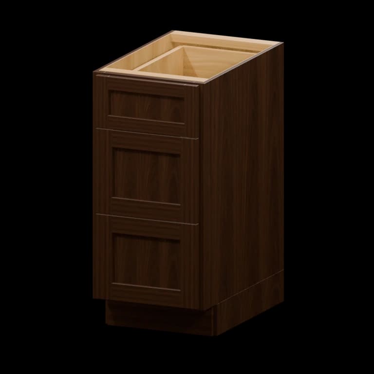 Fairview 15-in Accessible-Height Three-Drawer Base Cabinet (HA3DB15) in Espresso