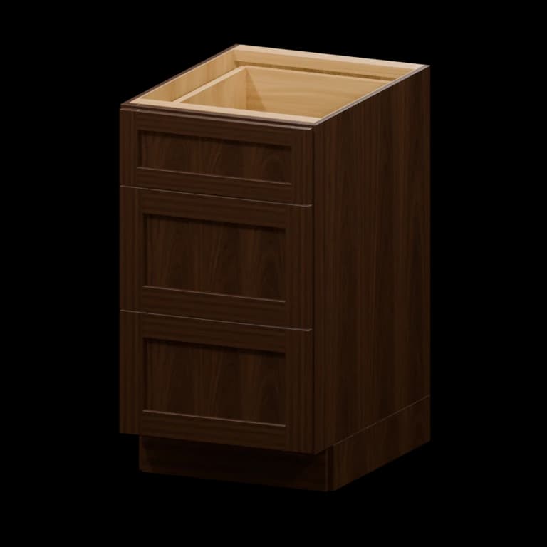 Kingston 18-in Accessible-Height Three-Drawer Base Cabinet (HA3DB18) in Espresso