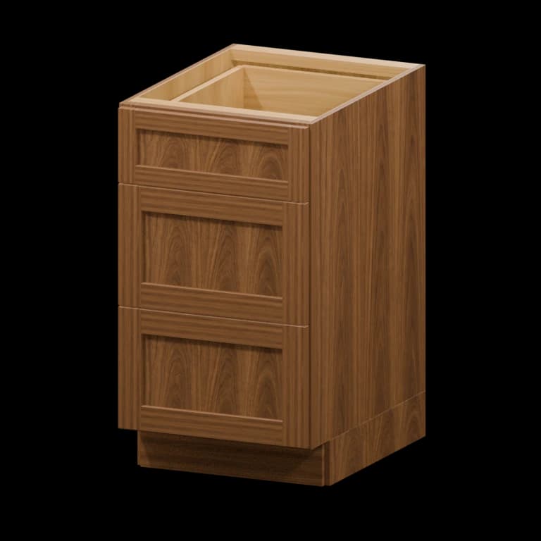 Kingston 18-in Accessible-Height Three-Drawer Base Cabinet (HA3DB18) in Walnut