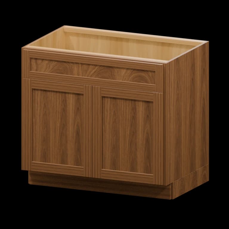 Fairview 36-in Accessible-Height Sink Base Cabinet in Walnut