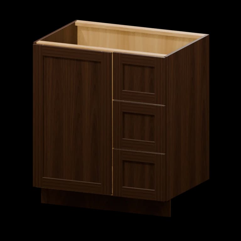 Kingston 30-in Right-Hand Blind Corner Vanity Cabinet (VCDR30BH) in Espresso