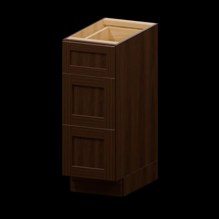 Kingston 12-in Three-Drawer Vanity Base Cabinet (VDB12VH) in Espresso