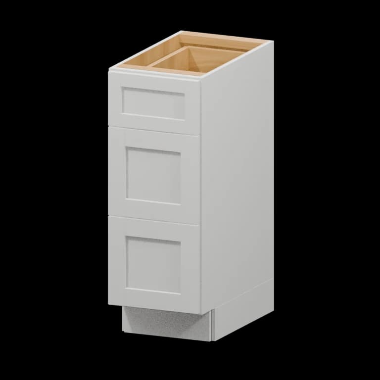 Kingston 12-in Three-Drawer Vanity Base Cabinet (VDB12VH) in White