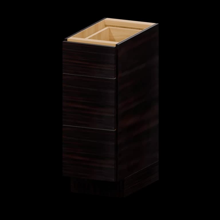 Auburn 12-in Three-Drawer Vanity Base Cabinet (VDB12VH) in Ultra Wenge