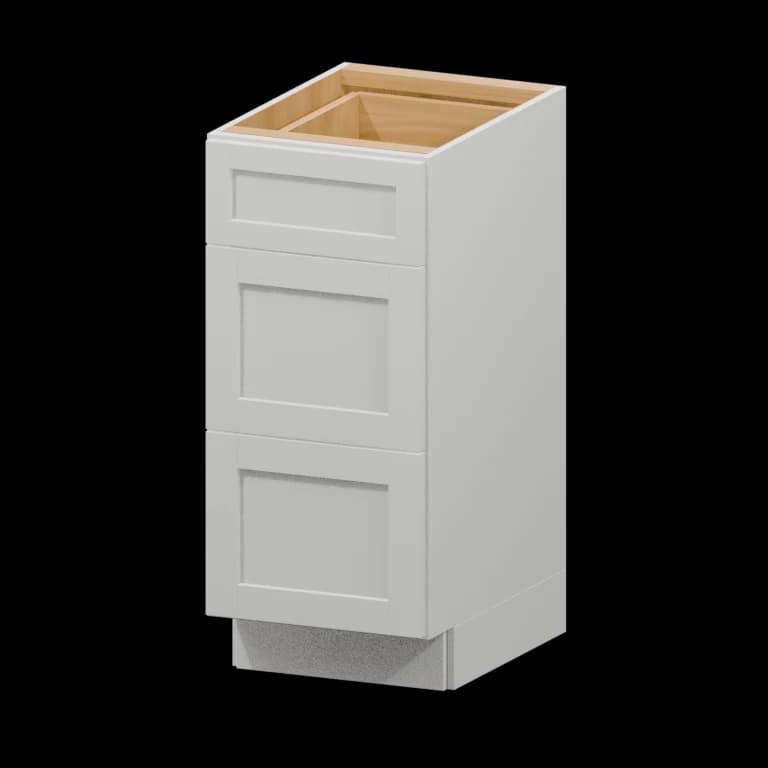 Kingston 15-in Three-Drawer Vanity Base Cabinet (VDB15) in White