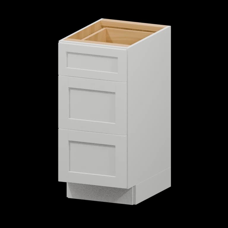 Kingston 15-in Three-Drawer Vanity Base Cabinet (VDB15VH) in White