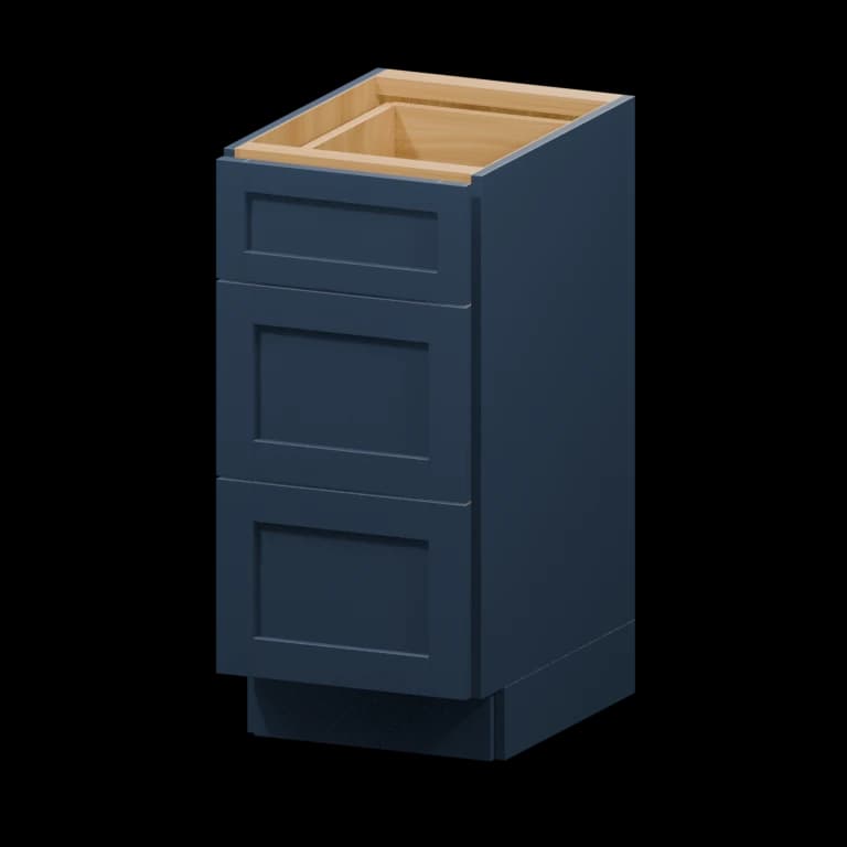 Centerville 15-in Three-Drawer Vanity Base Cabinet (VDB15VH) in Navy Blue