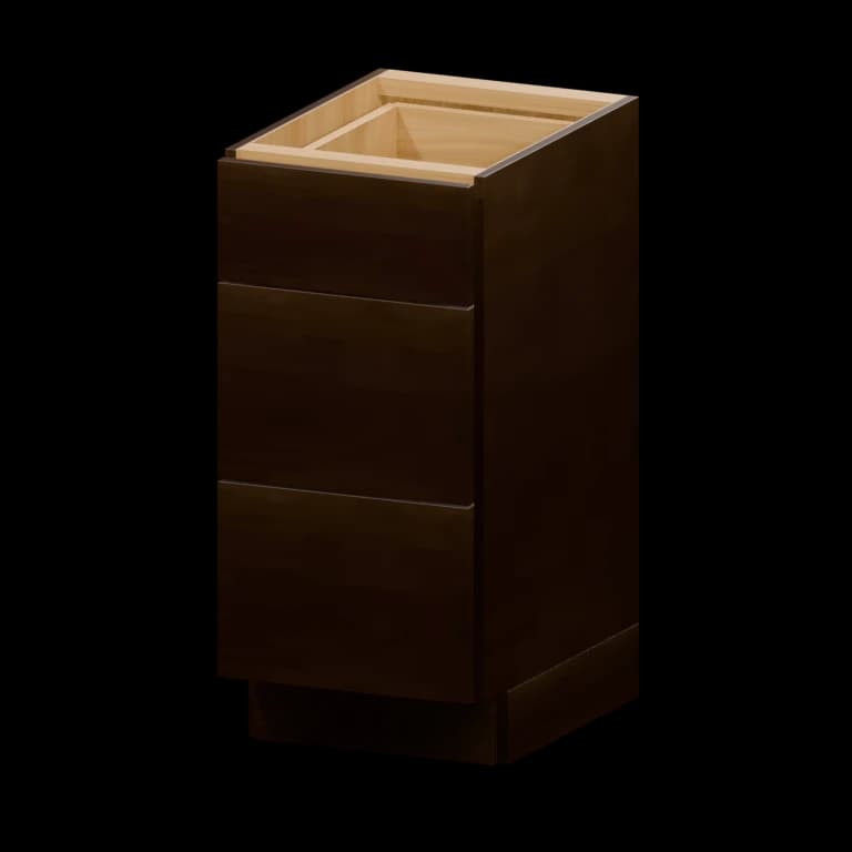 Auburn 15-in Three-Drawer Vanity Base Cabinet (VDB15VH) in Dark Chocolate