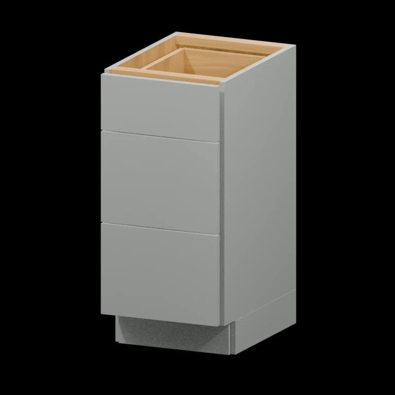 Auburn 15-in Three-Drawer Vanity Base Cabinet (VDB15VH) in Solid Platinum