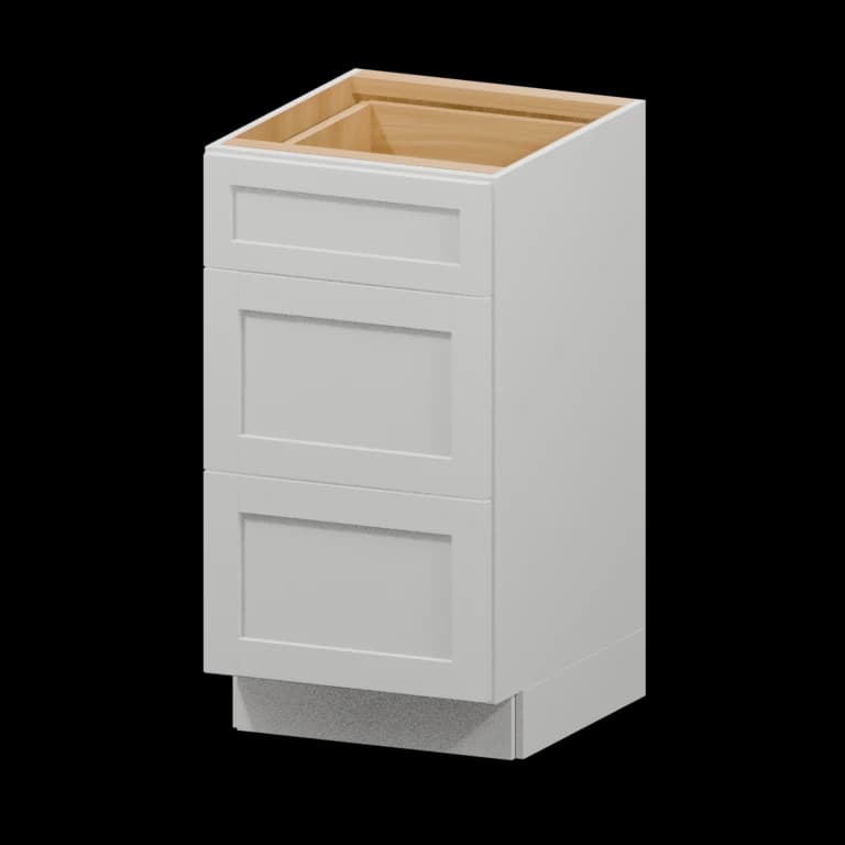 Kingston 18-in Three-Drawer Vanity Base Cabinet (VDB18) in White