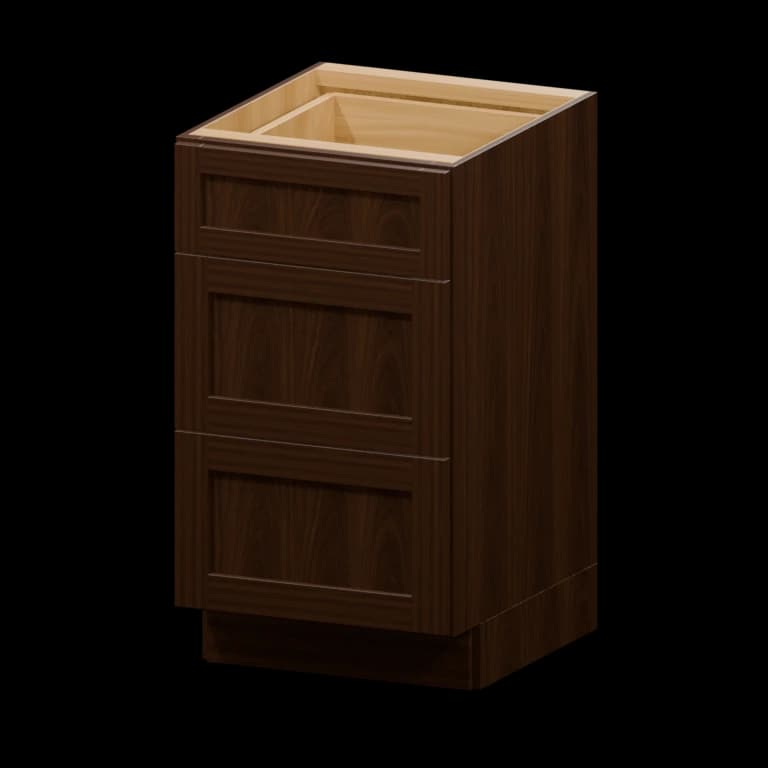Kingston 18-in Three-Drawer Vanity Base Cabinet (VDB18VH) in Espresso