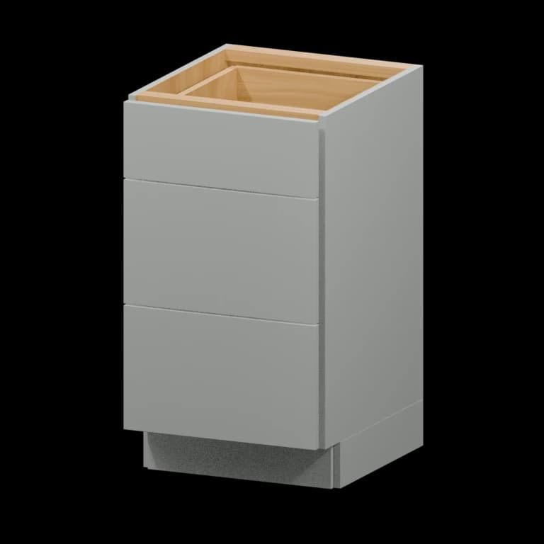 Auburn 18-in Three-Drawer Vanity Base Cabinet (VDB18VH) in Solid Platinum