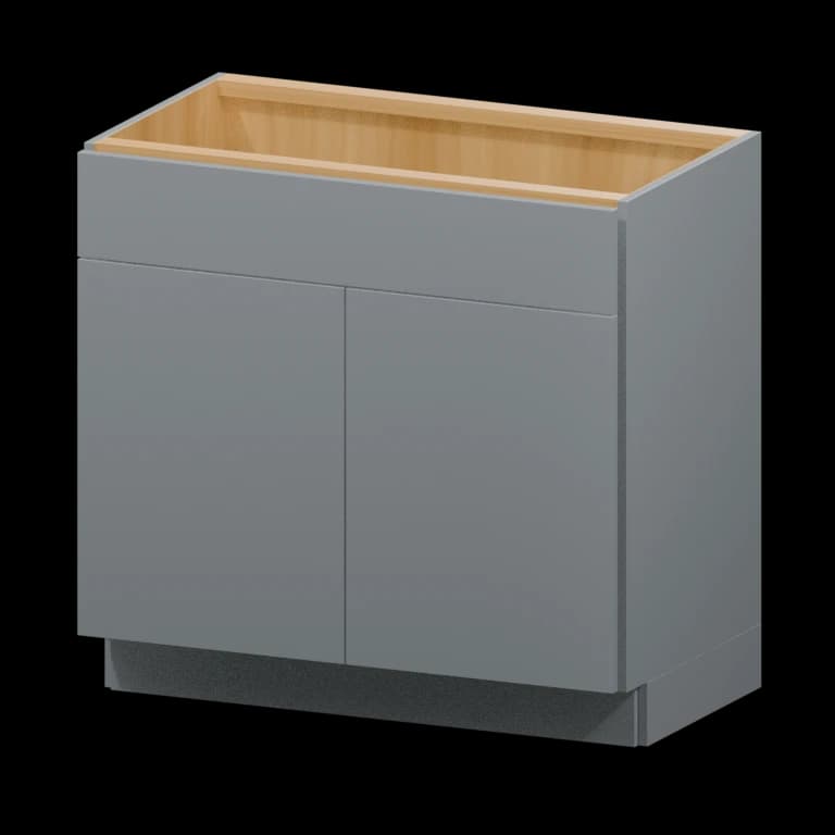 Burlington 36-in Vanity Sink Base Cabinet in High Gloss Aluma Gray