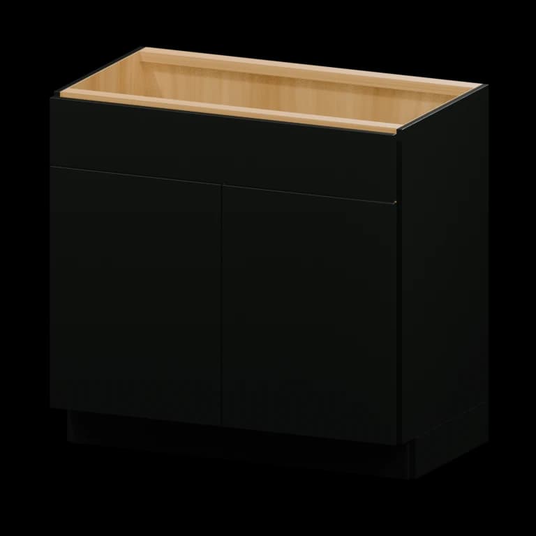 Burlington 36-in Vanity Sink Base Cabinet in High Gloss Black