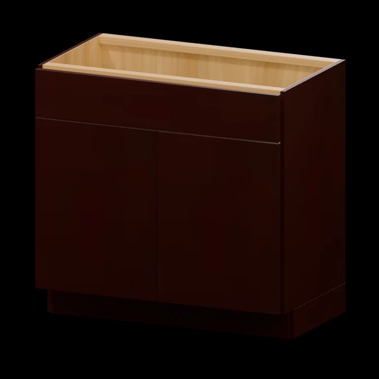 Burlington 36-in Vanity Sink Base Cabinet in Leather Brown