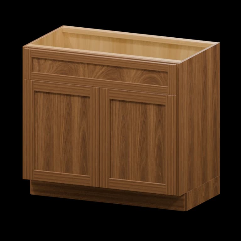 Fairview 36-in Vanity Sink Base Cabinet in Walnut