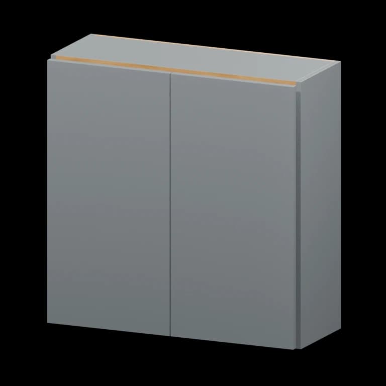 Burlington 30-in Wall Cabinet in High Gloss Aluma Gray
