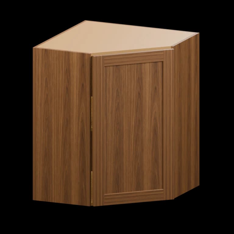 Fairview 24-in Diagonal Corner Wall Cabinet in Walnut