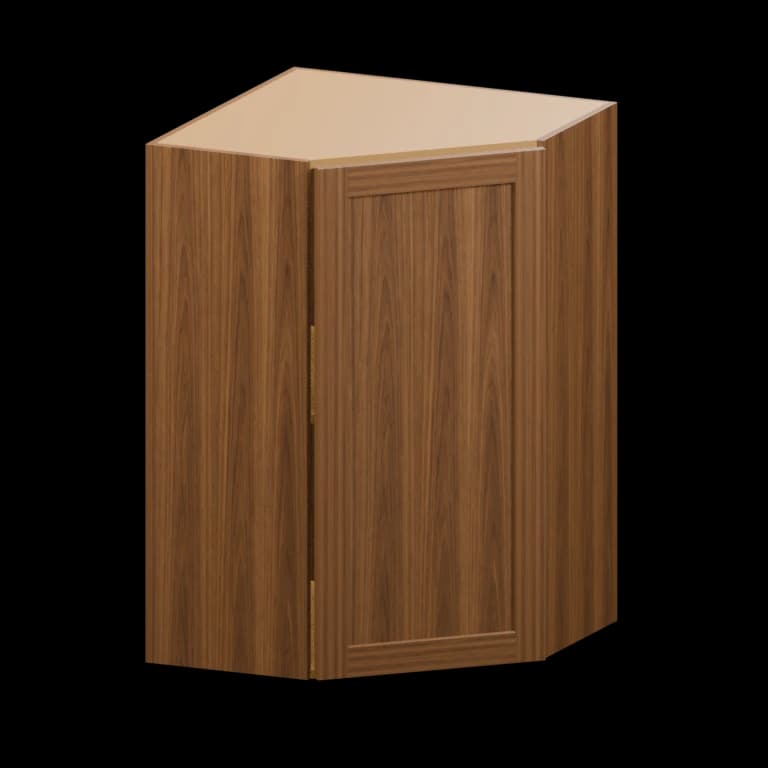 Fairview 24-in Diagonal Corner Wall Cabinet in Walnut