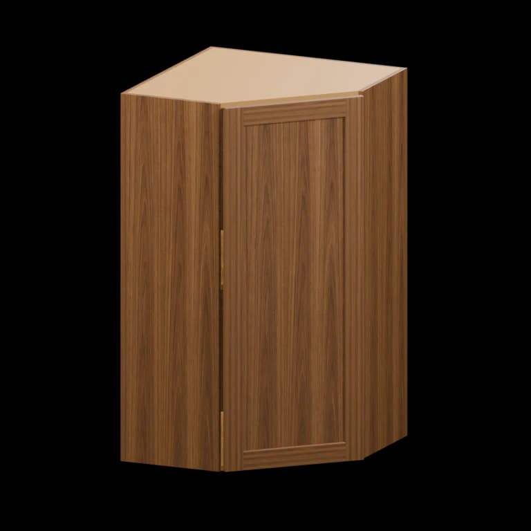 Fairview 24-in Diagonal Corner Wall Cabinet in Walnut