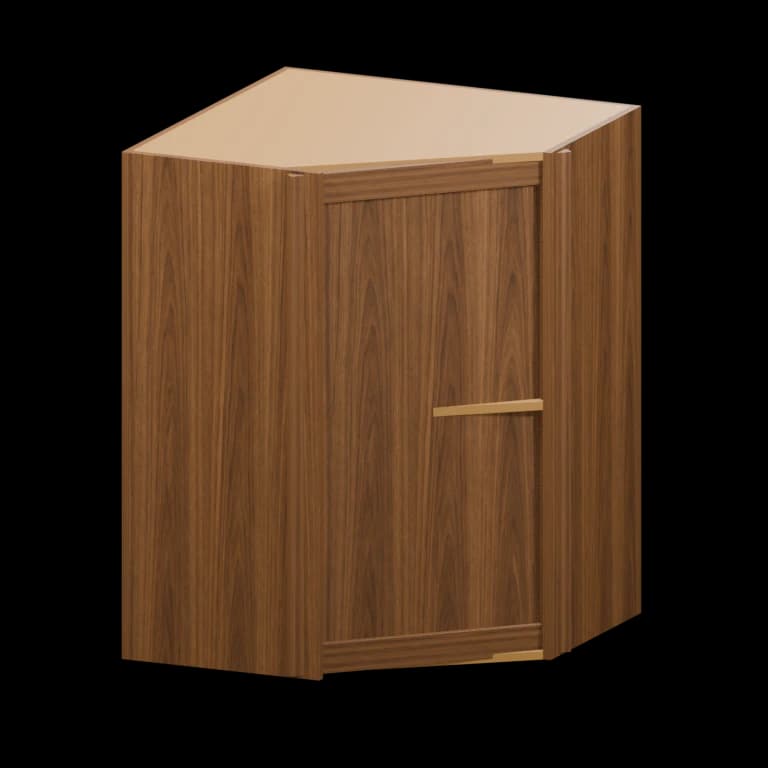 Fairview 27-in Diagonal Corner Wall Cabinet in Walnut