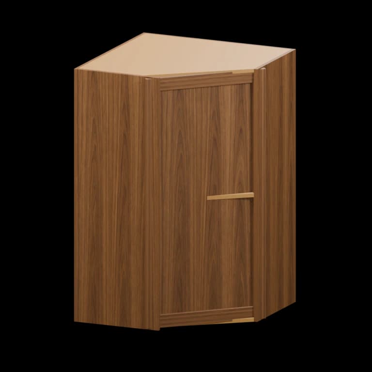 Fairview 27-in Diagonal Corner Wall Cabinet in Walnut